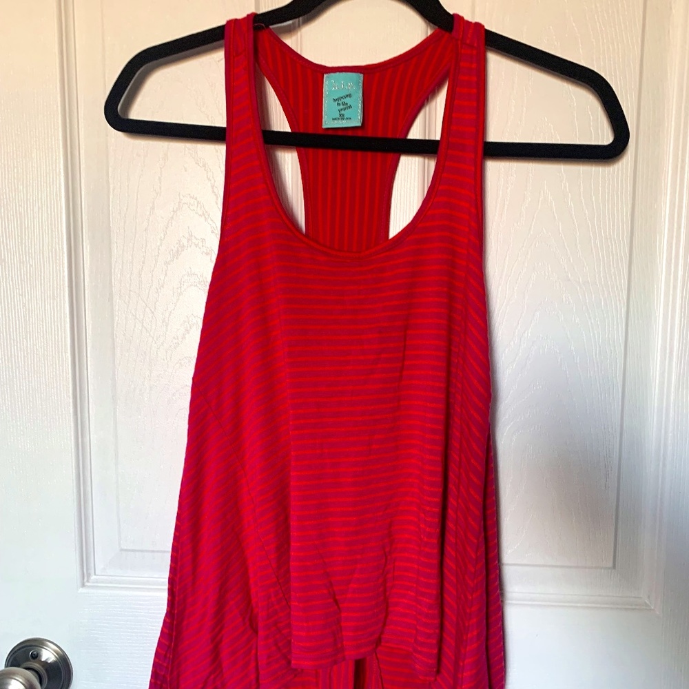 H.I.P. Halter Tank Top - Pink with Orange Strips